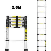 Swanew - Teleskopleiter Ausziehleiter bix 150kg Stabil Aluminium Stehleiter 2.6m von SWANEW