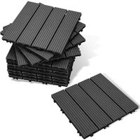 Swanew - Terrassenfliesen 11 Stück (1m²), Klicksystem, wpc Fliese, 30 x 30cm, Anthrazit von SWANEW