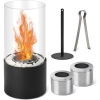 SWANEW Tischkamin Ethanol Kamine Set Tischkamin mit Glas, Stahl Base Bio Ethanol Tischfeuer Deko für Innen & Außen 11.5x26cm SWANEW Tischkamin Ethanol Kamine Set Tischkamin mit Glas, Stahl Base Bio Ethanol Tischfeuer Deko für Innen & Außen 11.5x26cm von SWANEW