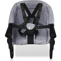 Tischsitz Faltbar Babysitz Reise Baby Sitzerhöhung Hochstuhl Sicherheitsgurt Tischstuhl - grau - Swanew von SWANEW