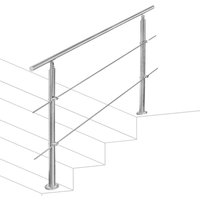 SWANEW Treppengeländer 80cm 2 Querstreben Edelstahl Geländer und Handläufe Balkongeländer Aufmontage Treppe Brüstung Balkon Pflegeleicht Innen und SWANEW Treppengeländer 80cm 2 Querstreben Edelstahl Geländer und Handläufe Balkongeländer Aufmontage Treppe Brüstung Balkon Pflegeleicht Innen und von SWANEW