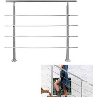 Treppengeländer Geländer Edelstahl Handlauf Brüstung Treppe Ø42mm für Treppen Balkon Innen & Außen 160CM mit 4 Querstreben - Swanew Treppengeländer Geländer Edelstahl Handlauf Brüstung Treppe Ø42mm für Treppen Balkon Innen & Außen 160CM mit 4 Querstreben - Swanew von SWANEW