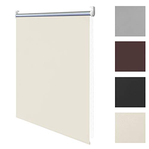 SWANEW Verdunkelungsrollo Klemmfix ohne Bohren 40cm x 160cm Beige Verdunklungsrollo Fensterrollo Rollo Seitenzugrollo Klemmrollo für Fenster & Tür von SWANEW