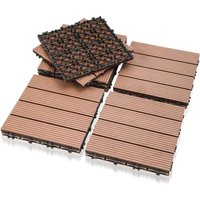 Wpc Fliesen Terrassenfliesen 11 Stück = 1m² Terrassendielen Holz-Optik 30x30cm, Fliese Bodenfliese Klickfliese Braun - Swanew von SWANEW