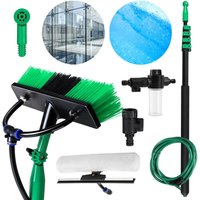 SWANEW Waschbürste Teleskopstiel 3.6/4.8m lang, besen mit Wasseranschluss, für Reinigung von Terrassenplatten, Fenster- und Glasflächen usw von SWANEW