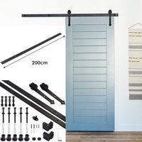 Schiebetürsystem Schiebetürbeschlag Set Schiebetür Schiebetürrolle—Arrow—200cm - Swanew von SWANEW