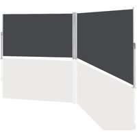 Seitenmarkise Ausziehbar Balkon Anthrazit Sonnenschutz Vollkassette Sichtschutz grau 180x600cm - Swanew von SWANEW
