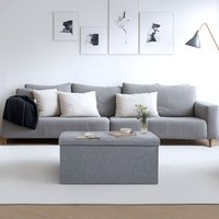 Swanew - Sitzhocker sitzbank Grau faltbar mit Stauraum, Aufbewahrungsbox, Deckel abnehmbar 76x38x38cm von SWANEW