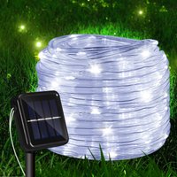 Swanew - Solar Lichtschlauch Draht Garten Lichterkette led Lichterschlauch-Kaltweiß-30m von SWANEW