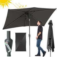 Swanew - Sonnenschirm Rechteckig Balkonschirm Ø300x200cm Grau beidseitig um 30° knickbar mit kurbel Marktschirm Terrassenschirm Sonnenschutz Swanew - Sonnenschirm Rechteckig Balkonschirm Ø300x200cm Grau beidseitig um 30° knickbar mit kurbel Marktschirm Terrassenschirm Sonnenschutz von SWANEW