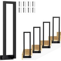 Swanew - 100cm Treppengeländer U-Form Eisen Handlauf Geländer, Eisengeländer Innen und Außen für Treppen Brüstung Garten Balkon Seitliche Montage von SWANEW