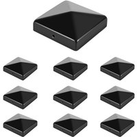SWANEW 10x Pfosteankappe Pyramide Abdeckkappe für Pfosten Zierkappe 91X91mm Schwarz von SWANEW