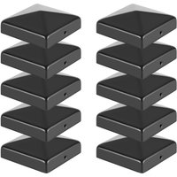 10x Pfostenkappe Zaunpfahl Abdeckung Pfostenkappe Pyramide Abdeckkappe 91x91mm Schwarz von SWANEW