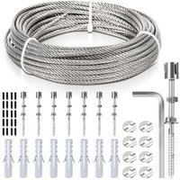 Swanew - 12M Rankhilfe Edelstahl Unterstützung für Kletterpflanzen, komplettes Drahtseil Stahlseil Set mit Wandhalterung und Seildurchmesser 3 mm von SWANEW