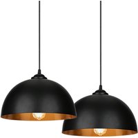 2er Set Pendelleuchte Lampenschirm ø 30cm Pendellampe Industrielle Vintage Metall E27 Hängelampe 60W Hängeleuchte Deckenlampe - schwarz - Swanew von SWANEW