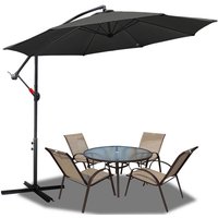 3m Sonnenschirm UV40+ Camping Pendelschirm Pavillon Gartenschirm -Grau - Grau - Swanew von SWANEW