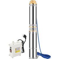4 Zoll 370W Tiefbrunnenpumpe Brunnenpumpe 4000L/h Wasserpumpe Edelstahl Gartenpumpe Tauchpumpe Pumpe bis zu 34 m Förderhöhe 20m Kabel - Swanew von SWANEW
