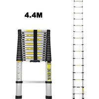 Swanew - 4.4M Teleskopleiter Aluminium Mehrzweckleiter Fingerklemmschutz Auszeihleiter Klappbar Aluminiumleiter Antirutsch bis 150 kg von SWANEW