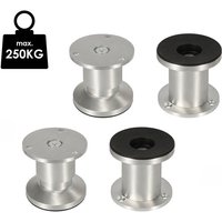 Swanew - 4X Möbelfüße Füße Sockelfüße Schrankfüße Kommodenfuß Bett Sockelfuß Verstellbar-Aluminium-120mm von SWANEW