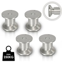 4X Möbelfüße Füße Sockelfüße Schrankfüße Kommodenfuß Bett Sockelfuß Verstellbar-Aluminium-150mm von SWANEW