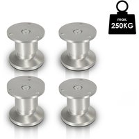 Swanew - 4X Möbelfüße Füße Sockelfüße Schrankfüße Kommodenfuß Bett Sockelfuß Verstellbar-Aluminium-180mm von SWANEW