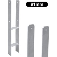 Swanew - 4x Pfostenträger Pfostenanker H-Pfostenanker Einbetonieren Pfostenträger Pfostenhalter 91mm 600MM von SWANEW