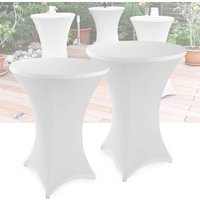 4x Stehtischhusse Stretch Stehtisch Hussen Tisch Husse Bistrotisch Weiß ø 60cm - Swanew von SWANEW