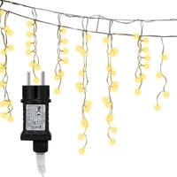 Swanew - 5M led Eisregen Lichterkette Außen Innen Lichtervorhang 200 LEDs Eiszapfen Weihnachtsbeleuchtung 8 Modi Weihnachtsdeko Party Garten Warmweiß von SWANEW