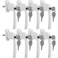8X Fenstergriff Fensterolive Fenstergriffe Abschließbar mit Schloss Schlüssel Kindersicherung Türgriff 35mm Sicherheitsfenstergriff Weiß - Swanew von SWANEW