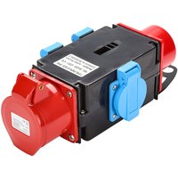 Swanew - Adapter Stromverteiler 3 x cee 400V/16A 5 Polig CEE-Steckdose IP44 Spritzwassergeschützt Mit Sicherheitsklappdeckeln Für Baustelle von SWANEW