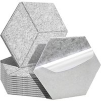 Swanew - Akustikplatten 12 stuks Hexagonal Hellgrau selbstklebend Schallschutzplatten Hohe Dichte Wandpaneel Swanew - Akustikplatten 12 stuks Hexagonal Hellgrau selbstklebend Schallschutzplatten Hohe Dichte Wandpaneel von SWANEW