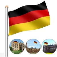 Swanew - Aluminium Fahnenmast 6,50m inkl Seilzug inkl Deutschlandfahne Flaggenmast Mast Flagge Alu von SWANEW