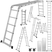 Aluminium Multifunktionsleiter 4x5 582cm bis 150kg belastbar Verstellbar, Gelenkleiter Klappleiter Stehleiter Aluleiter mit Sicherheitsschlössern & von SWANEW