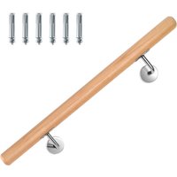 Buche Handlauf 120cm Handlaufträger Stange Geländer mit gewinkelte Halter - Swanew von SWANEW