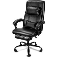Swanew - Chefsessel Bürostuhl Drehstuhl mit Rollen und Armlehne Schreibtischstuhl Drehstuhl Mit verstellbarem Lendenkissen, einklappbaren Füßen und von SWANEW
