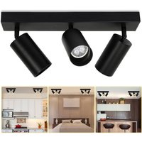 Swanew - Deckenstrahler led Einbaustrahler Spots schwenkbar schwarz-matt GU10 Warmweiß Und zwar für wohnzimmer, küche und so weiter Strahler mit drei von SWANEW