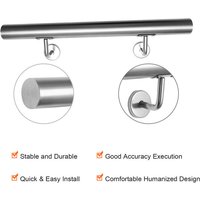Edelstahl Handlauf Treppengeländer Geländer Wandhandlauf Wand Treppe,Länge:100 cm - Swanew von SWANEW