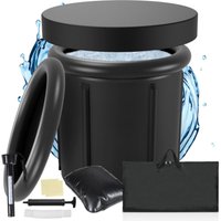 Swanew - Eisbad (80 cm ø), Eisbecken, Eisfass mit Abdeckung (Komplettset), Mit Pooldeckel, Doppelte Isolierung, Ablassvorrichtung von SWANEW