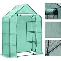 Foliengewächshaus Tomatengewächshaus 143x73x195 cm Gewächshaus Treibhaus,Grün Mehrweg - Swanew von SWANEW