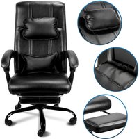 Swanew - Gaming Stuhl Ergonomischer Bürostuhl mit Fußstütze, Schreibtischstuhl, verstellbare Kopfstütze, Höhenverstellung Chefsessel, mit von SWANEW