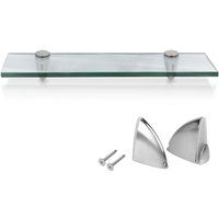 Swanew - Glasablage Klarglas Glänzend, aus rostfreiem Zinkdruckguss, Silber glänzend, Zinkdruckguss chrom, Glas Transparent 6010CM Swanew - Glasablage Klarglas Glänzend, aus rostfreiem Zinkdruckguss, Silber glänzend, Zinkdruckguss chrom, Glas Transparent 6010CM von SWANEW