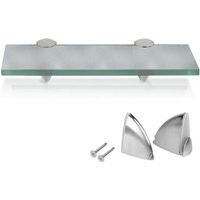 Swanew - Glasablage Milchglas Glänzend, aus rostfreiem Zinkdruckguss, Silber glänzend, Zinkdruckguss chrom, Glas satiniert 3010CM von SWANEW