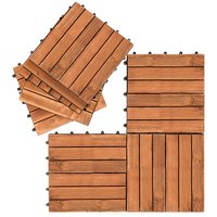 Holzfliesen 22 fliesen Terrassenfliesen 2㎡ Akazien bodenfliesen 30x30cm Klickfliese Bodenbelag Drainage wetterfest - Swanew von SWANEW