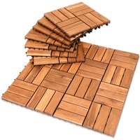 Holzfliesen 22 fliesen Terrassenfliesen 2㎡ Akazien bodenfliesen 30x30cm Patio & Balkon pro bodenbelag terassenplatten wetterfest - Swanew von SWANEW