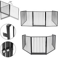 Swanew - Kaminschutzgitter klappbar, Ofenschutzgitter inkl. Wandhalterung, aus Metall, 5 Elemente, Schwarz von SWANEW