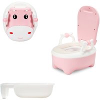 Kinder Töpfchen Kindertoilette Babytopf wc, Kinder Toilettensitz Toilettentrainer mit Griffe und Anti-Rutsch, für Kinder ab 1 jahr Rose - Swanew von SWANEW