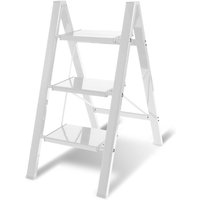 Swanew - Klappleiter Stehleiter Alu Trittleiter Klapptritt 3 Stufen Silber von SWANEW
