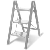 Swanew - Klappleiter Stehleiter Trittleiter Klapptritt Alu 3 Stufen Silber von SWANEW