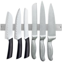 Magnetleiste Küchen Messerhalter Messer blöcke Magnetleiste Werkzeughalter Edelstahl 40cm - Silber - Swanew von SWANEW