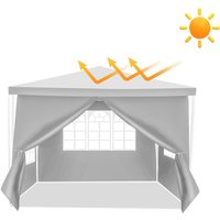 Swanew - Pavillon Garten mit abnehmbaren und großen Fenstern, Gartenpavillon, Partyzelt Seitenteilen tragbares wasserdichtes Zelt Partyzelt mit von SWANEW